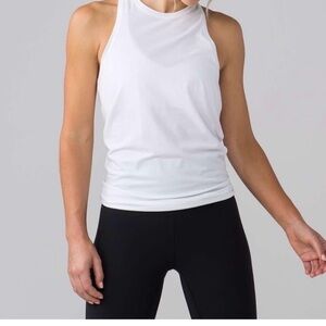 Lululemon Open Back Tie Tank Top White Size 8 | Open Back Workout Tank
